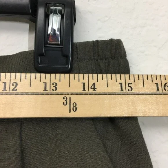 All Saints Size 6 Green Pleated Front Tapered Leg Pull On Stretch Trouser Pants - Picture 6 of 12